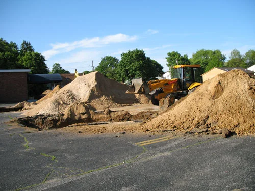 Commercial lot construction and striping
