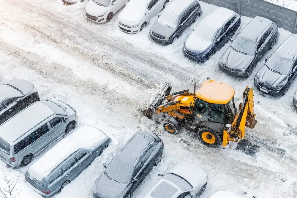 Commercial snow removal — parking lot plowing services