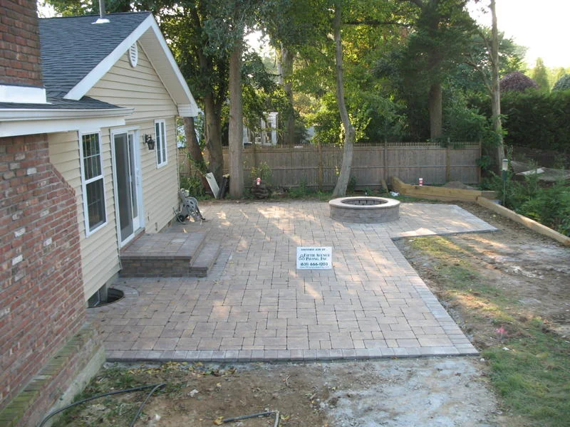 Outdoor living installation — pool deck and patio