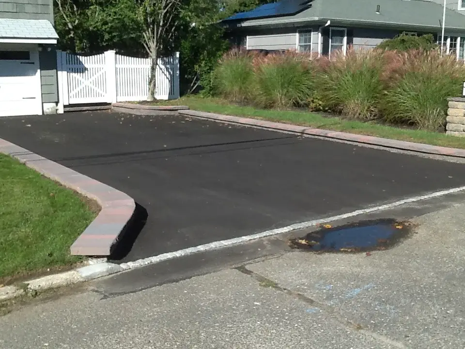 Driveway with Belgian block edging