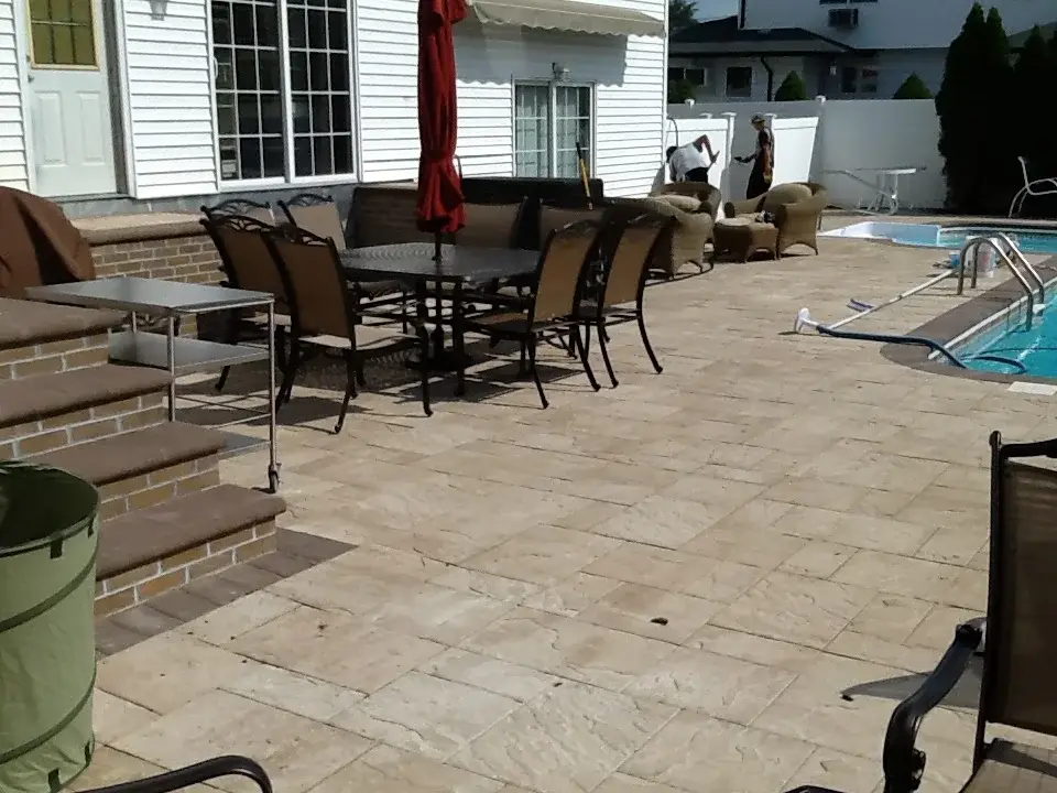Paver stoop and walkway combination