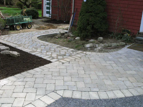 Garden walkway — paver installation